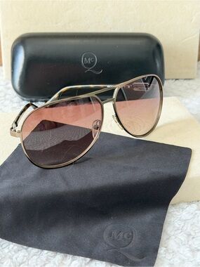 Alexander McQueen MCQ 0009/S VZHJD Aviator Sunglasses 62-11-140 w/ Case